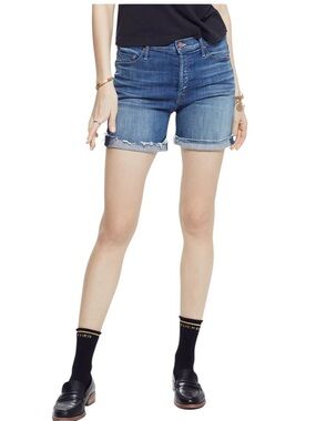 Mother Vagabond cuff stretch denim cut off shorts size 24 excellent condition
